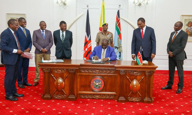 President William Ruto assents to a bill at State House, Nairobi