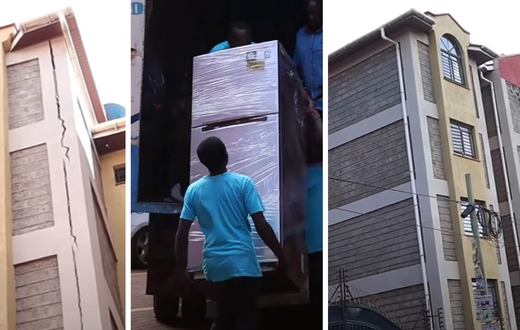 Residents of a building in Thindigua, Kiambu County, were evacuated on Thusday, April 6 after the building started sinking.