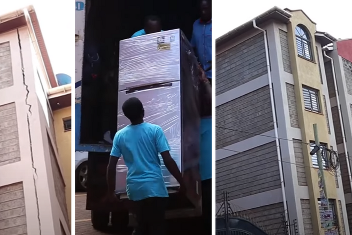 Residents of a building in Thindigua, Kiambu County, were evacuated on Thusday, April 6 after the building started sinking.