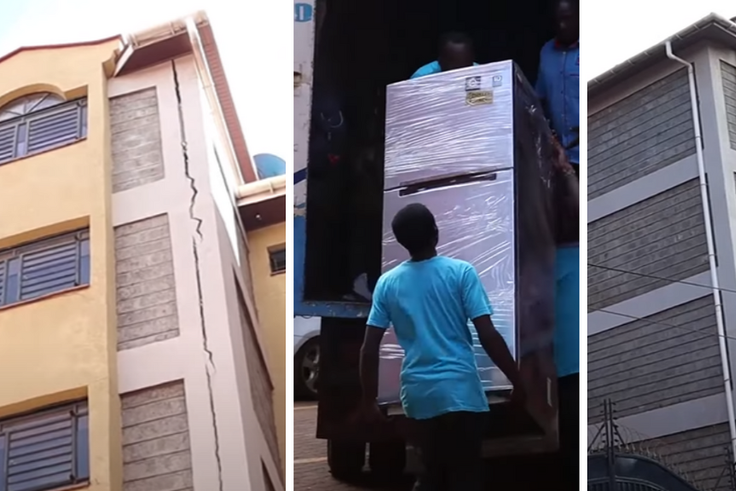 Residents of a building in Thindigua, Kiambu County, were evacuated on Thusday, April 6 after the building started sinking.