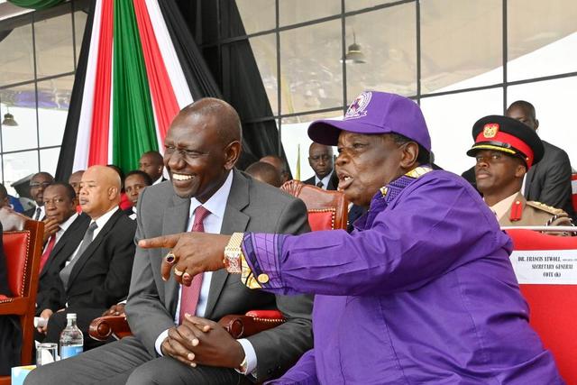 President William Ruto with COTU Secretary-General Francis Atwoli