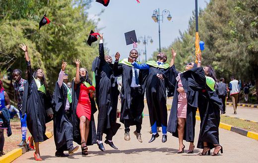 Graduates celebrating after competing their studies