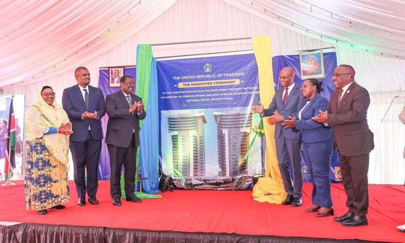 The official launch of the construction of the Tanzania's twin towers in Nairobi