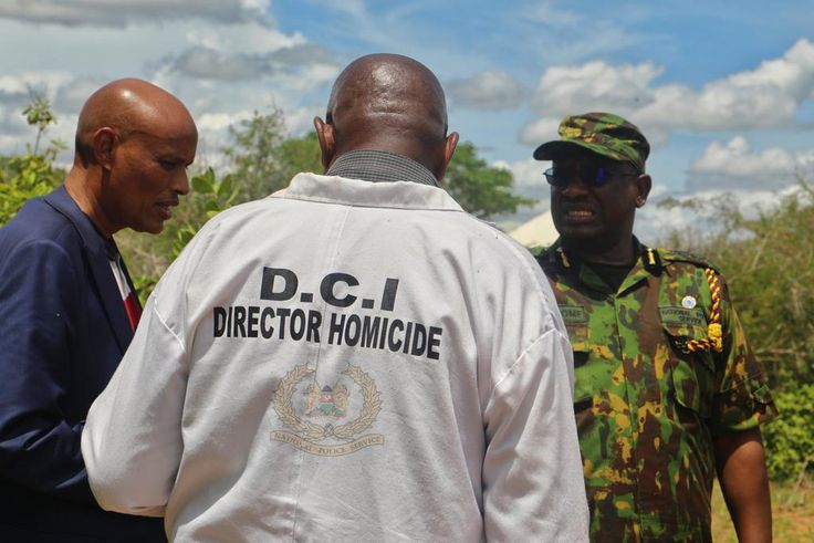Police IG Japhet Koome and DCI Mohamed Amin at Shakahola Forest