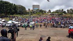 Kenyan workers at Uhuru Park during Labour day celebrations