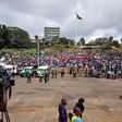 Kenyan workers at Uhuru Park during Labour day celebrations