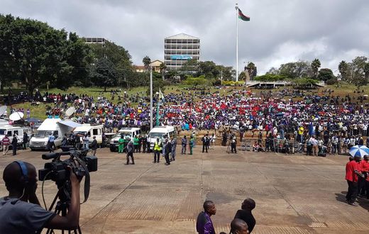 Kenyan workers at Uhuru Park during Labour day celebrations