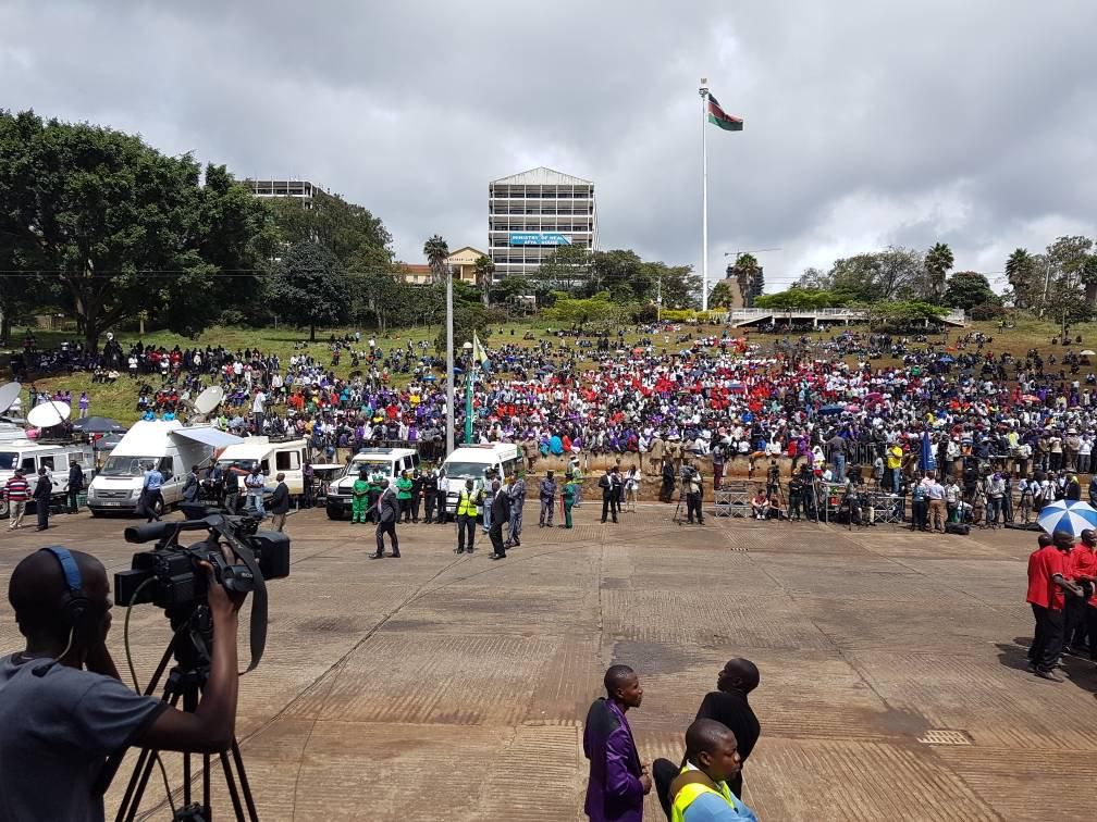 Kenyan workers at Uhuru Park during Labour day celebrations