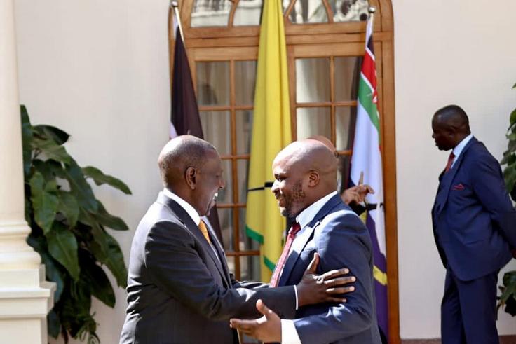 President William Ruto with Lang'ata MP Jalango at State House on February 7, 2023