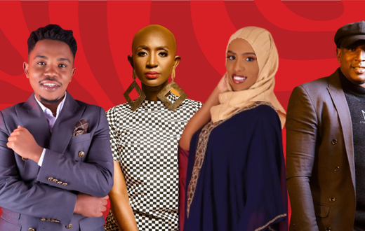From left: Sammy Kioko, Mammito Eunice, Nasra Yusuf and Comedian YY