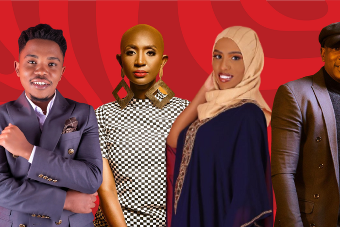 From left: Sammy Kioko, Mammito Eunice, Nasra Yusuf and Comedian YY