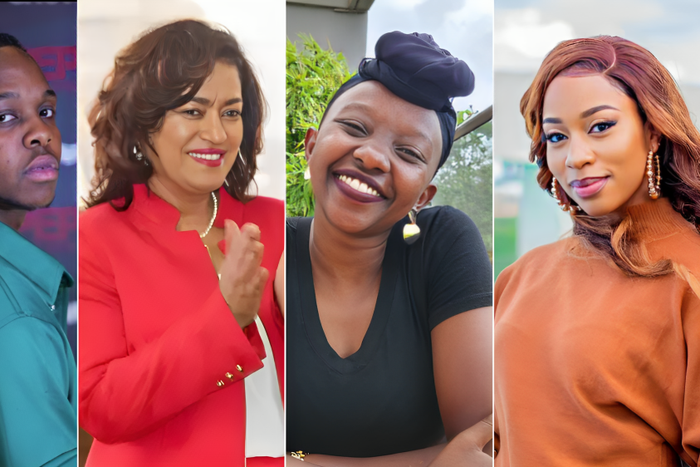 A collage of Malik Lemuel, Esther Passaris, Charlene Ruto and Diana Marua
