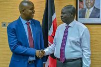 File image of Embakasi West Member of Parliament who is also the Deputy Minority Whip in Parliament, Mark Mwenje with DP Rigathi Gachagua