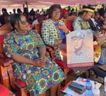 Cabinet Secretary for Ministry of EAC, Arid and Semi-Arid Lands and Regional Development Peninah Malonza  seated next to Charity Ngilu at a funeral in Kitui county where she was heckled on Saturday, December 9, 2023
