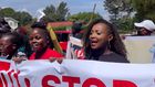 Renowned actress Catherine Kamau, popularly known as Kate Actress, led a march to protest against femicide in Nyeri on January 26, 2024.