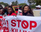 Renowned actress Catherine Kamau, popularly known as Kate Actress, led a march to protest against femicide in Nyeri on January 26, 2024.