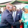 File image of President William Ruto greeting Musalia Mudavadi 's wife Tessie during the Mashujaa Day celebrations at Uhuru Gardens