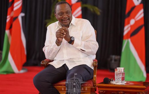 President Uhuru Kenyatta during his last interview as head of state where he hosted stations that broadcast in vernacular at State House.