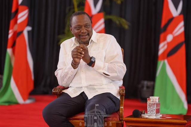 President Uhuru Kenyatta during his last interview as head of state where he hosted stations that broadcast in vernacular at State House.