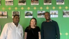 Trade Intelligence’s Andrea Ellens with Chandarana Supermarket’s Head of Business Development, Sameer Shah, and Data Analyst Gordon Rogo