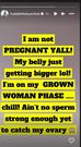 A screenshot of Huddah Monroe's statement on Instagram