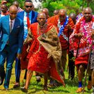 Stephen Letoo flanked by guests and friends at a past event