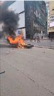 A boda boda on fire in Nairobi CBD
