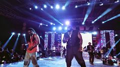 Nyashinski and Khaligraph Jones performing during OktobaFest