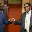File image of former Bumula MP Lawrence Sifuna (right) with Azimio Leader Raila Odinga