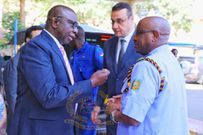 Police IG Japeth Koome meets with INTERPOL Vice President for Africa Garba Baba Umar on February 13, 2023