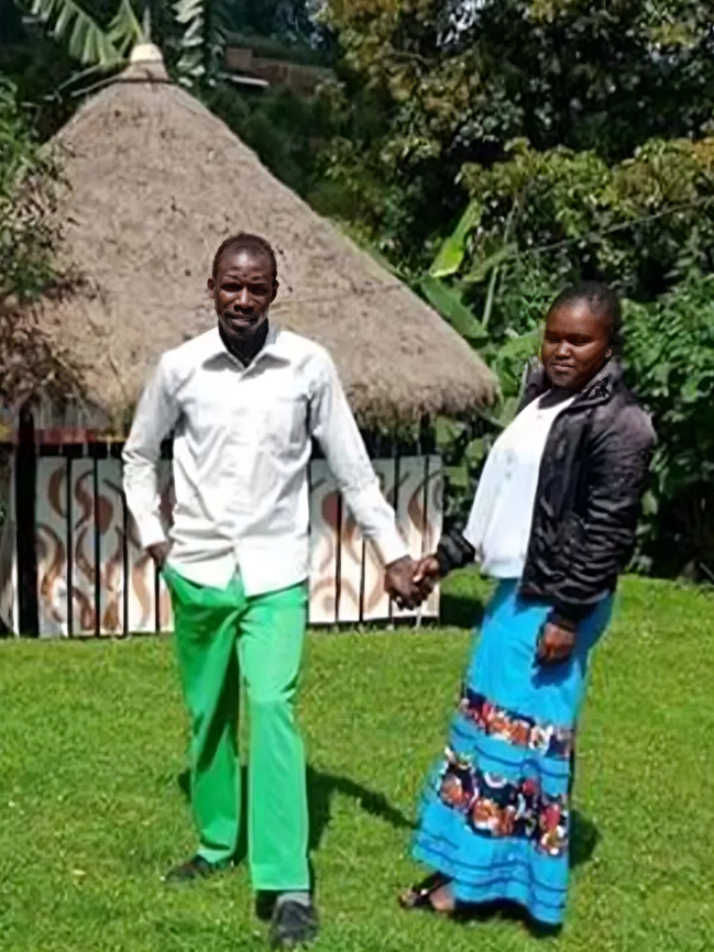 Kisii singer Chris Embarambamba poses for a photo with his wife