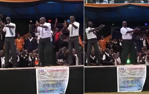 Kamusinga Principal showing off dance moves