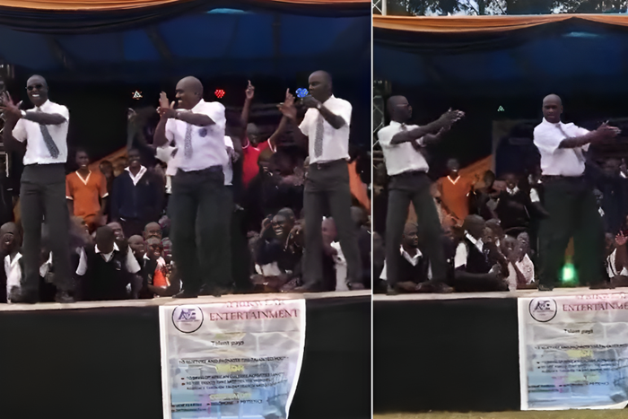 Kamusinga Principal showing off dance moves