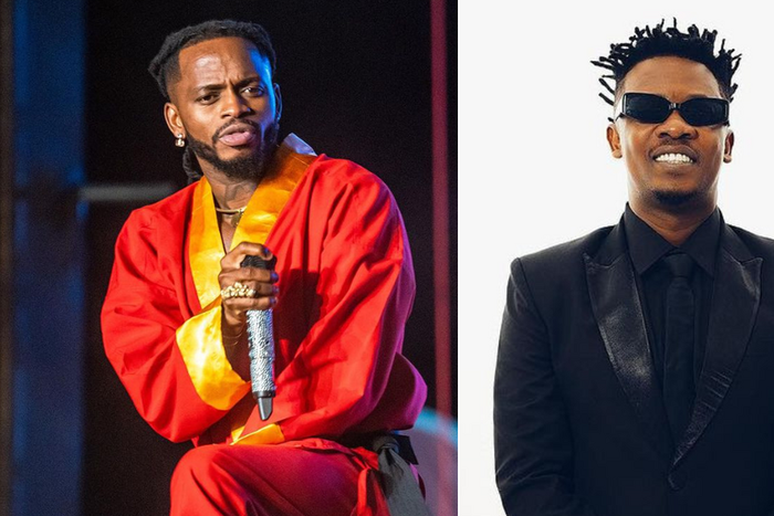 Bongo Flava stars Diamond Platnumz (left) and Chege