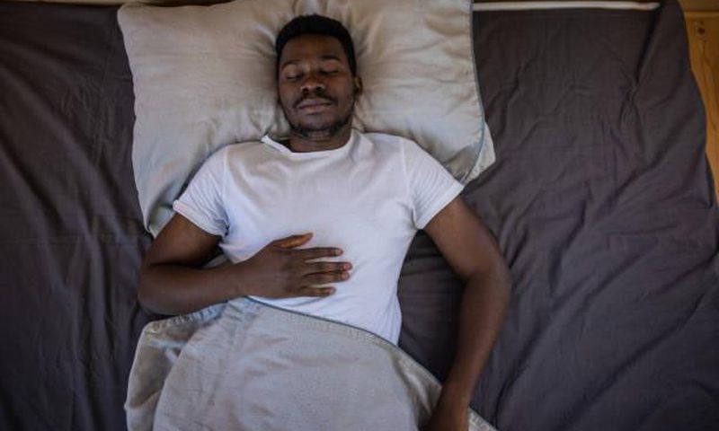 Man sleeping on a pillow