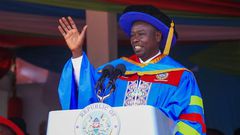 Deputy President Rigathi Gachagua giving a speech during JKUAT 40th and 9th PAUSTI graduation ceremony on June 23, 2023