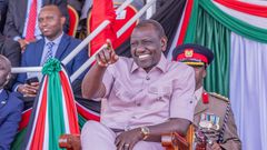 File image of President William Ruto during a recent National Youth Service recruits passing out parade.