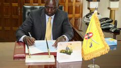 President William Ruto signing an executive order at State House on September 13, 2022