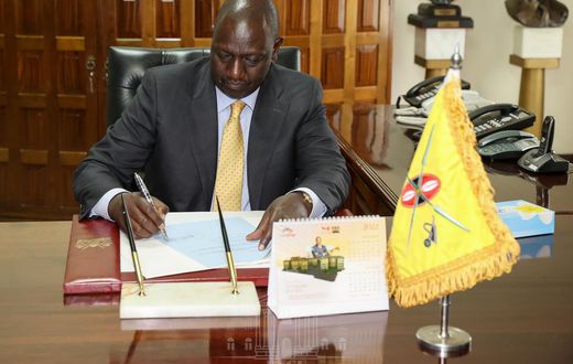 President William Ruto signing an executive order at State House on September 13, 2022