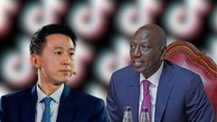 A collage of President William Ruto and TikTok CEO Shou Zi Chew