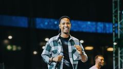 Rwandan musician Israel Mbonyi on stage at the 2nd edition of the Icyambu Live Concert