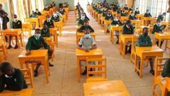 KCPE Candidates at the Moi Nyeri Complex Primary School on Tuesday, March 8, 2022