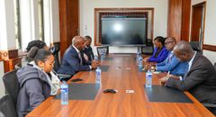 Foreign Affairs PS Korir Singoei in a meeting with the family of Lydia Mbotela
