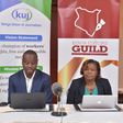 Kenya Union of Journalists Secretary-General Eric Oduor with Kenya Editors Guild CEO Rosalia Omungo during a press conference at the Serena Hotel on February 21, 2023 | Photo: Muturi Kanini