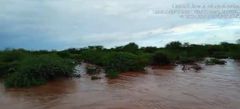Flooded section of the Nairobi - Garissa Road due to flooding at Arer Area, between Bangaley and Madogo.