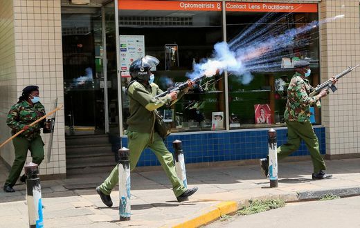 File image of police responding to protests by the opposition in March 2023