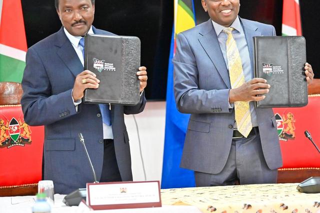 National Dialogue Committee (NADCO) leaders Kalonzo Musyoka of the Azimio Coalition and Kimani Ichung'wah of the Kenya Kwanza Coalition