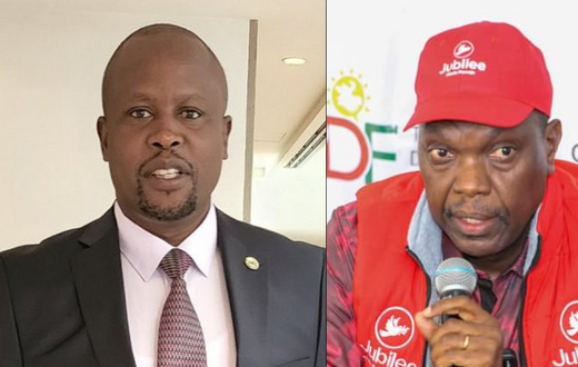 EALA MP Kanini Kega and Jubilee Secretary-General Jeremiah Kioni