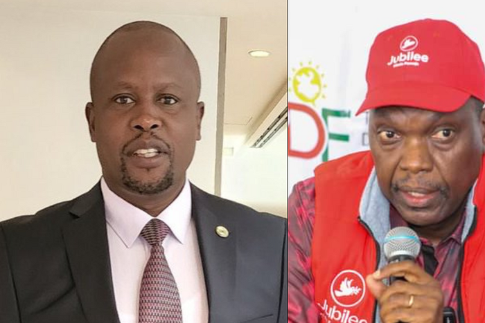 EALA MP Kanini Kega and Jubilee Secretary-General Jeremiah Kioni