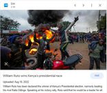 An image that was used by DW on August 16, 2022 when reporting on President William Ruto’s victory in the August 2022 elections is among those shared by the DCI in its request to have those who participated in Monday protests to surrender.